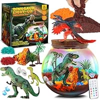 Ronstone Dinosaur Toys for Boys Girls - Terrarium Kit & Birthday Gifts Toys for 4 5 6 7 8-12 Year Old Kids - DIY Dinosaur Volcano Kit for Kid Boys Girls - Educational Science Craft Kits for Kids