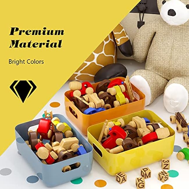 OWill 7 PCS 4.2 L Plastic Storage B-ins and Baskets for Efficient Home Classroom Organization Small Containers in Multicolour for Kitchen, Cupboard box, and Bathroom Organizer on Shelves and Tubs