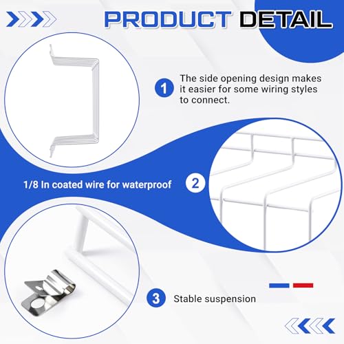 Shimeyao 2 Pcs Red Exit Sign Wire Guard Damage Cage with R-Type Wire Clips, Coated Steel Mesh Design for Commercial Use Indoor Outdoor, Easy Installation (Short Side Open,15.3" X 14") by Shimeyao - Image 3