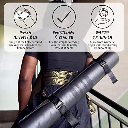 Yogi Bare Yoga Strap for Carrying Mat - Adjustable Yoga Mat Carry Sling Vegan Leather & Nylon - Yoga Accessories & Equipment for Travel