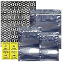 Open Top & Resealable Antistatic Bags ESD Shielding Bag with Anti-static Labels for Hard Drive SSD HDD Motherboard Video Card RAM Electronic Devices Pack of 40 Assorted Sizes