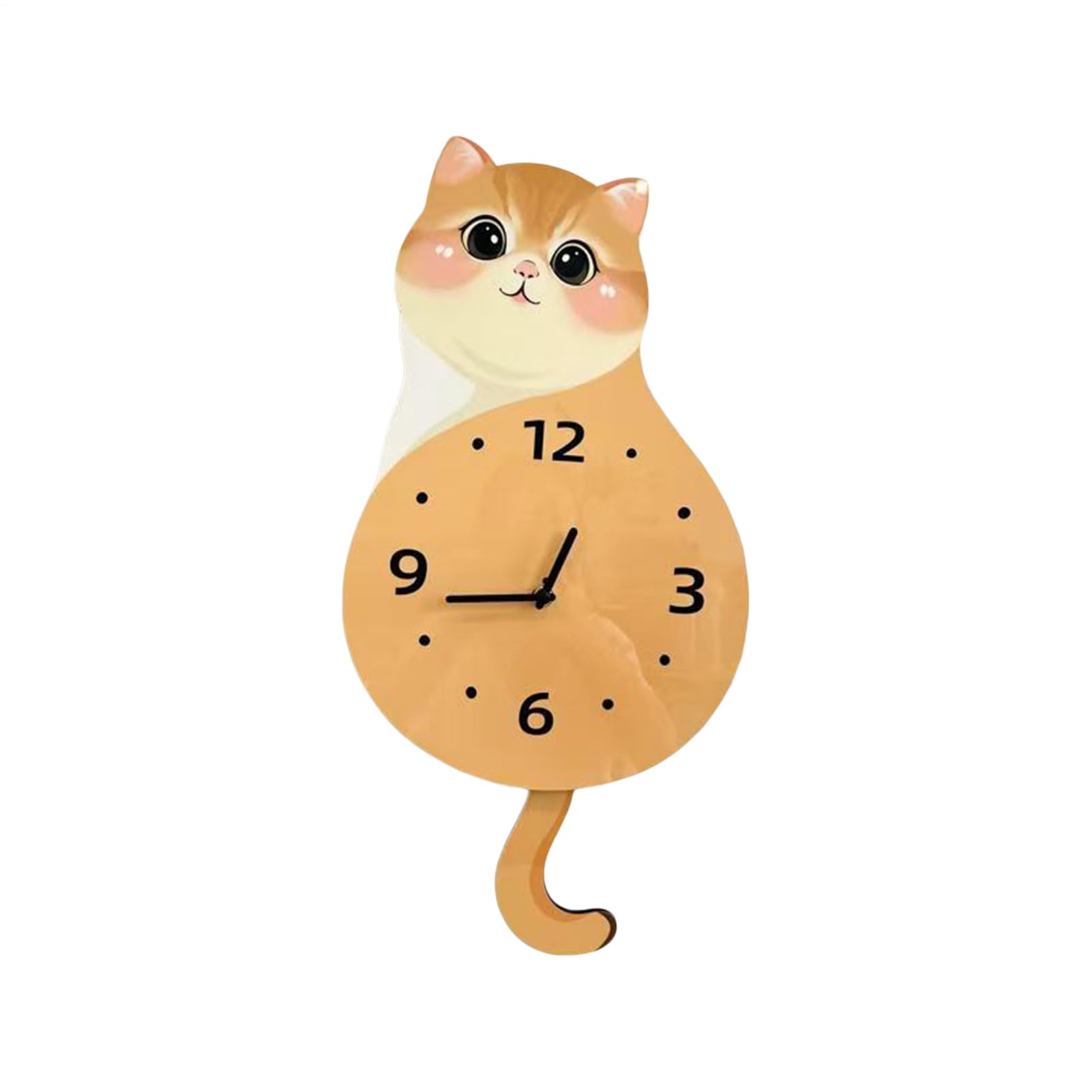 Horloge murale pour chambre et cuisine motif chat suspendu