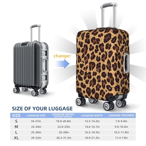 Cool Cheetah Leopard Print Luggage Cover, Protective Washable Suitcase Cover - Travel High Elastic Fibers Suitcase Protector Fits Large3