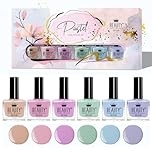 Beauty4Britain 6 x Pastel Nail Polish Set 6 Modern Colours Gift Box Nail Polish Set 10 ml Bottles