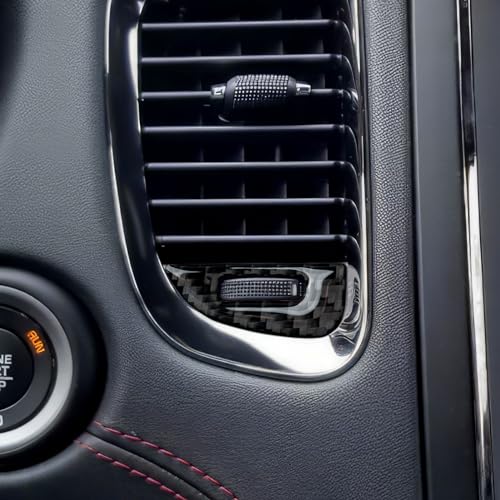 Image of Car Air Vent Switch Knob Cover Decals for 2011-2020 Dodge Durango Accessories Carbon Fiber Interior Stickers