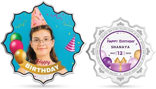 Silviya BIS Hallmarked Personalized Treasure Birthday 999 Pure Silver Coin - Gift for Wife - Husband - Friend - Family - W...