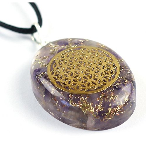 Pendant Orgonite with golden Flower of Life