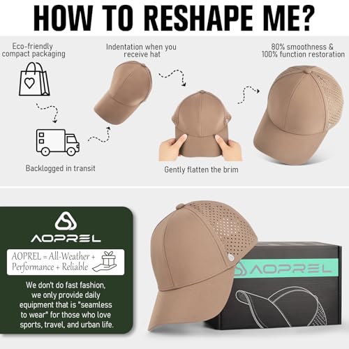 Image of AOPREL Baseball Cap Breathable Mesh Golf Hat Quick Dry Adjustable Baseball Hats for Men and Women Sport Running Workout