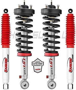 Rancho RS999901 RS5262 Compatible with 07-13 Chevrolet Tahoe Quicklift leveling Struts + Rear RS5000 Shocks