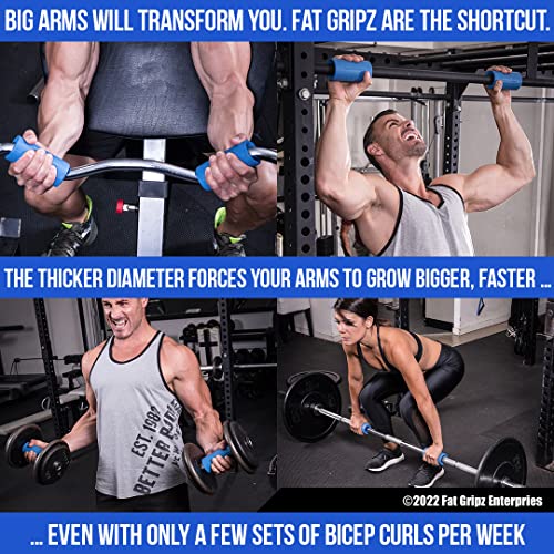 Fat Gripz Pro - The Simple Proven Way To Get Big Biceps & Forearms Fast - At Home Or In The Gym (Winner Of 3 Men’s Health Magazine Awards) (2.25” Outer Diameter) #TOP1