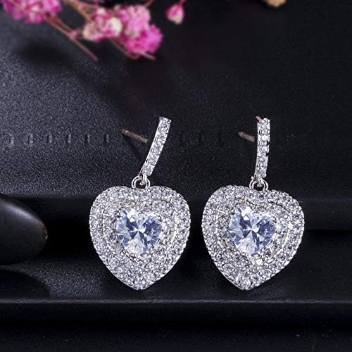 Micro Paved Cubic Zirconia Stones Dangle Drop Earrings 925 Jewelry