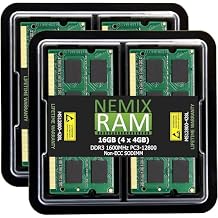 NEMIX RAM 16GB 4X4GB DDR3 1600MHz PC3-12800 2Rx8 1.35V 204-PIN Non-ECC SODIMM KIT Compatible with Apple iMac Memory