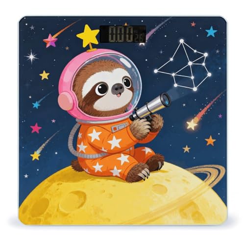 Báscula digital para baño Space Sloth con pantalla LCD miniatura 1