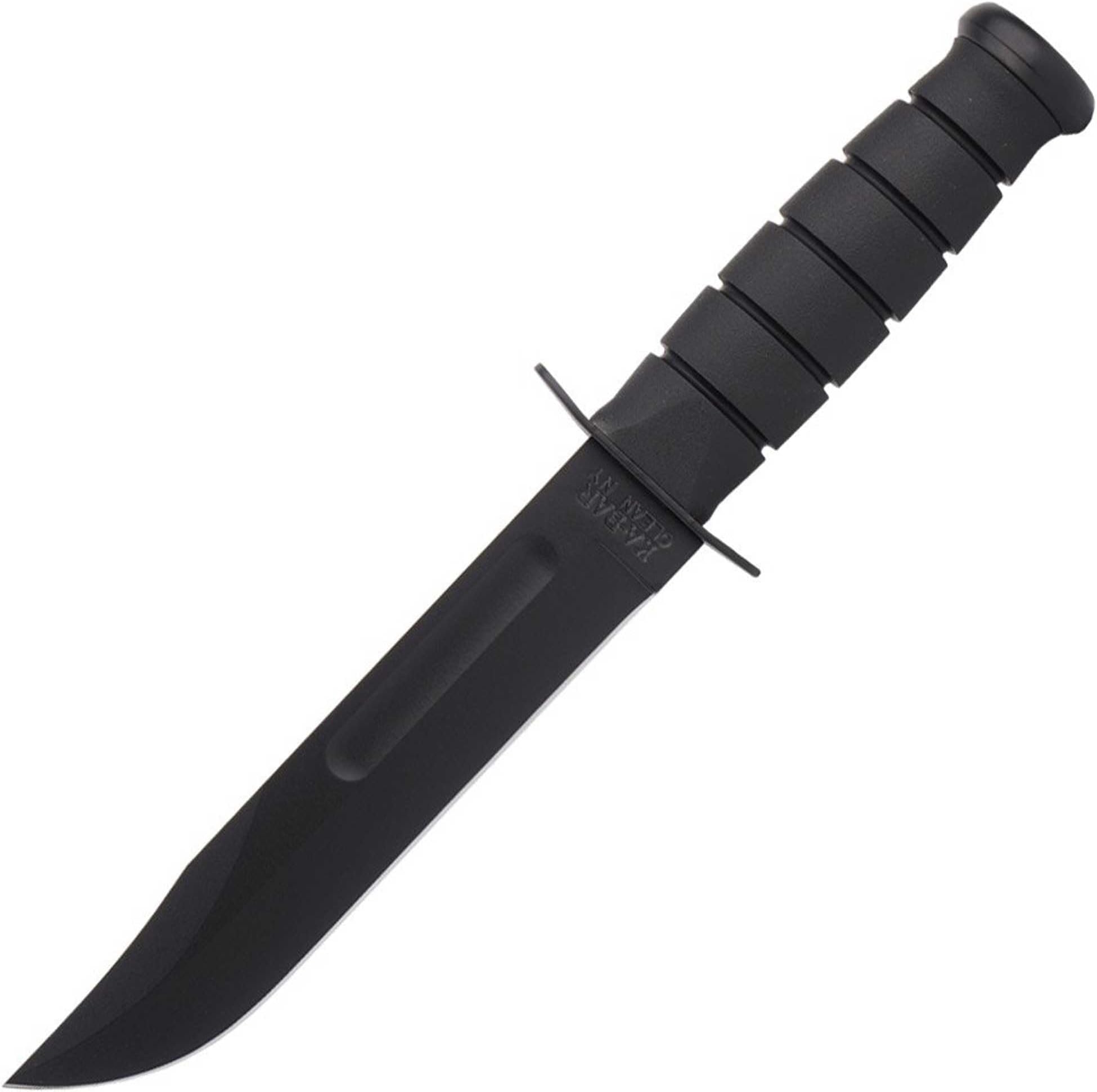 #1213 Black Straight Edge Knife / Hard Sheath