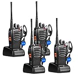 pxton Rechargeable walkie talkies for Adults with Upgraded Earpieces and Li-ion Battery,Two Way radios has VOX/TOT/Emergency Alarm/Battery Low Alert/Flashlight/Scan Function（4 Pack）