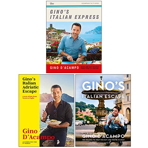 Image of Gino D'Acampo Collection 3 Books Set (Ginos Italian Express, Gino's Italian Adriatic Escape, Gino's Italian Escape)