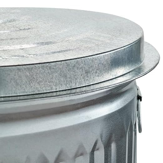 31-Gallon Heavy-Duty Trash Can, Galvanized Steel Outdoor Garbage Bin with Locking Tight Lid, Rust-Proof, for Backyard, Garage, Kitchen & Commercial Use