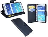 ENERGMiX Buchtasche kompatibel mit Samsung Galaxy J5 (J500F) Hülle Case Tasche Wallet BookStyle in Schwarz