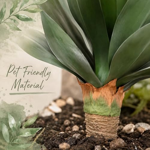 2 PCS Artificial Agave Plant UV Resistant Lifelike Indoor Outdoor Decor (Green, 28 in) by Saki Decor - Image 8