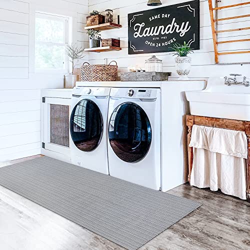 Kozyfly Boho Runner Rugs 2' X 6' Non Slip Rubberback Kitchen Mat Cotton Woven Washable Hallway Carpet Rug Gray Tribal Accent Throw Rugs Indoor Outdoor Farmhouse Area Carpet For Laundry Bedroom #TOP1