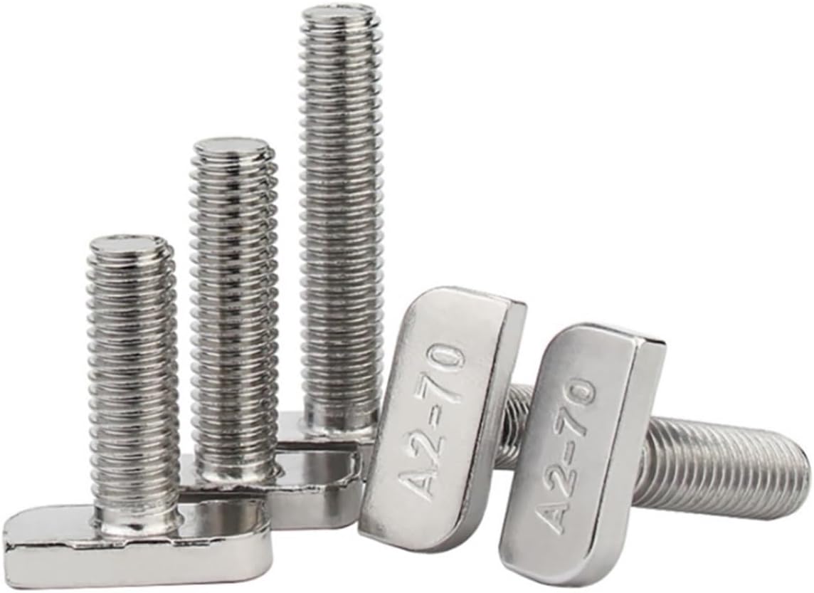 T-Head Bolts Hammer Head Bolt t Screw 5PCS M8 M10 304 Stainless Steel T- Screw/T- Bolt/Square Head Screw/23 Head Type 5pcs M10X25(M8X45)