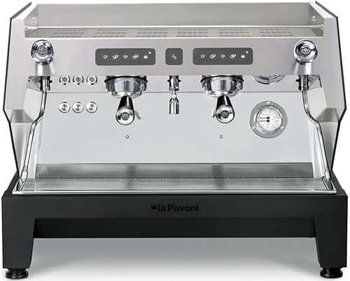 NBAR-T2FV NEW BAR T 2GR Full Size Volumetric 230V Professional Espresso Machine, Black; Ideal for Coffee Shops, Hotels, and Restaurants; 4 Programmable Dosing Number per Group; 11.3 liters Boiler