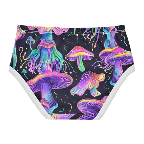 Kids Underwear, Mushrooms Toddler Girl Panties, Girls Underwear Cotton, 2T–8 Years2