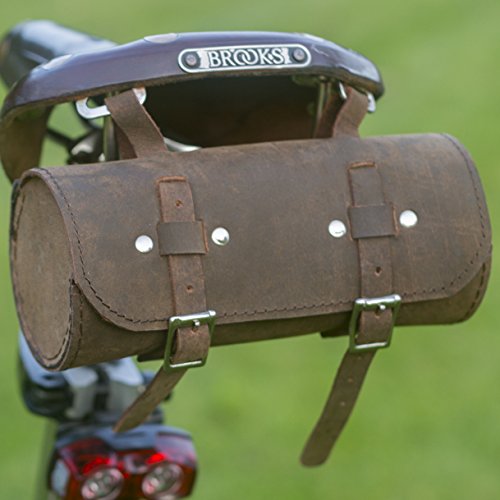 London Craftwork Sacoche Classique en Cuir véritable pour Selle et Guidon de vélo Marron Vintage