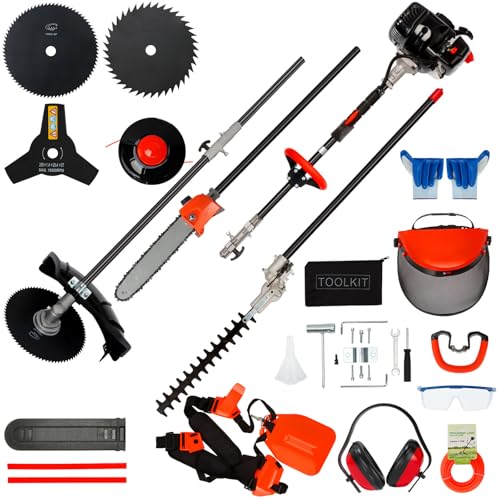 6-in-1 Gas Weed Wacker with Hedge Trimmer