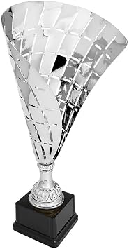 Metal Flag Cup Large Trophy Gold or Silver - Trophy Award, Engraved Corporate Trophy Cup Award (15.5,18,19.5 Tall) - Engraved Plate Included on Awards and Trophies