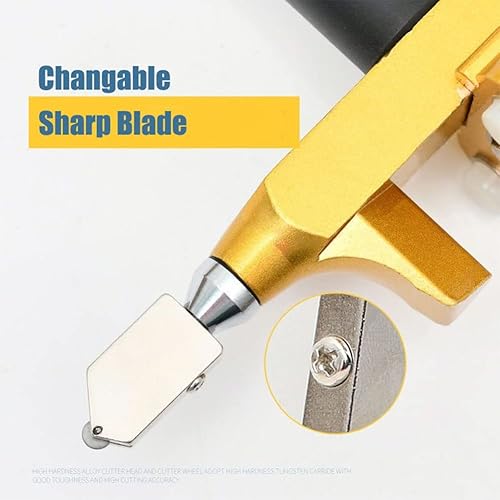 Miniatura 7 de Herramienta de corte de vidrio manual, 2 en 1, cortador manual de azulejos de vidrio, juego de herramientas manuales con 2 cuchillas de acero de