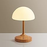 Mushroom Lamp Cordless Lamp Table Lamp,Outdoor Waterproof Shower Lamps,5000mAh Rechargeble Battery Operated Dimmable Touch Desk Lamps,LED Night Light for Bathroom Patio Camping Restaurant Mushroom Glass Shade