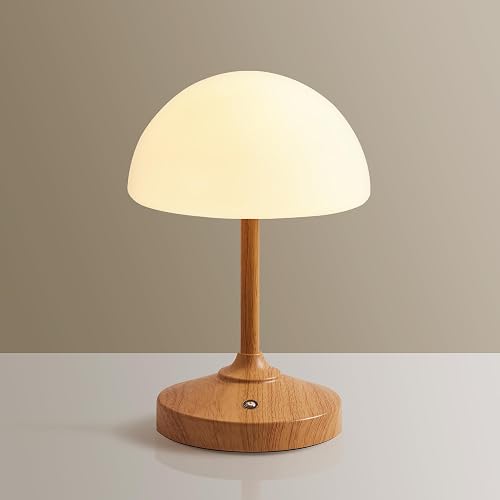 Dawnwake Mushroom Lamp Cordless Lamp Table Lamp,Outdoor Waterproof Shower Lamps,5000mAh Rechargeble Battery Operated Dimmable Touch Desk Lamps,LED Night Light for Bathroom Patio Camping Restaurant