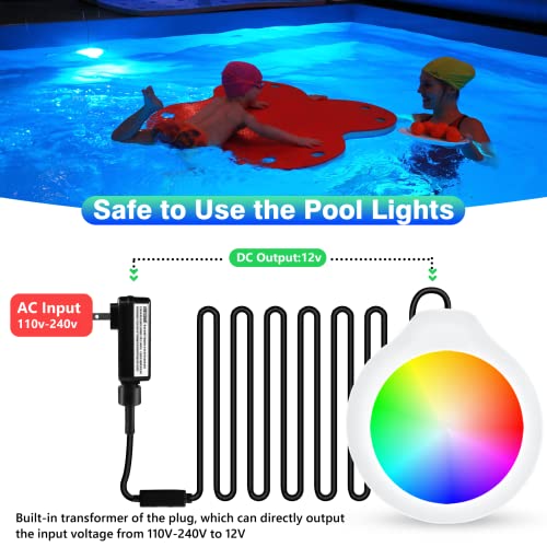 Lanpool Led Pool Lights For Above Ground Pool With App Control, Ip68 Waterproof Underwater Submersible Lights W/Magnet,Suction Cups,Music Sync Color Changing Pool Lights For Inground Pool Accessories #TOP2