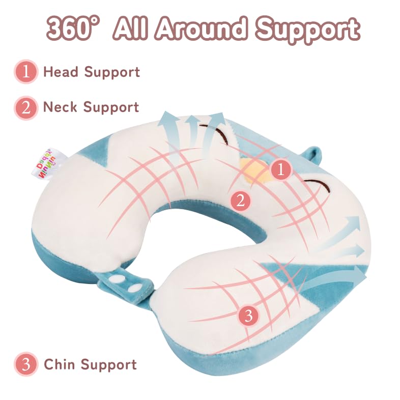 Image of Memory Foam Travel Neck Pillow for Teens and Adults, Penguin Design