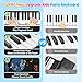 Piano Keyboard, 61 Key Upgrade Kids Pianos Music Toy with Light-up Keys & Pro Teaching Modes, Dual Speaker, 70 Demos,100 Tones, 100 Rhythms Perfect Christmas/Birthday Gift for Kids (Black)