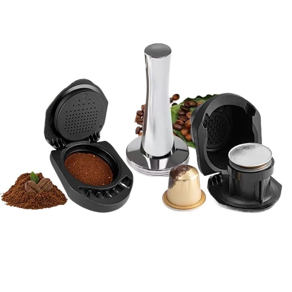 Compatible Para Dolce Gusto Adaptador Cápsula Genio S | Plástico resistente, convertidor cápsula, recargable reutilizable, Genio S Piccolo XS(Dark Khaki)