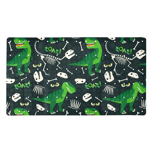 Alfombrilla de ducha evita resbalones con diseño de dinosaurios y ventosas 2