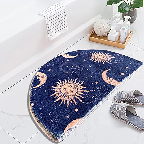 Sujin Half Round Door Mat,Semi Circle Bathroom Floor Rug,Tarot Constellation Sun And Moon Rug,Non-Slip Welcome Entrance Way Rug,Absorbent Bath Mat,Microfiber Tufted Indoor Rug For Kitchen Living Room #TOP4