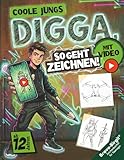 Digga, so geht Zeichnen lernen | Zeichenbuch für Teenager-Jungs ab 12 Jahren: Coole Motive mit Zeichenvideos, einfacher Schritt für Schritt Anleitung & Kreativchallenges (Digga-Zeichenbuchreihe)