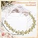 SAWINDA Gold Flower Bride Headpiece Rhinestone Wedding Headband for Women Crystal Princess Headband Flower Girl Bridal Hair Accessories for Birthday Party Wedding