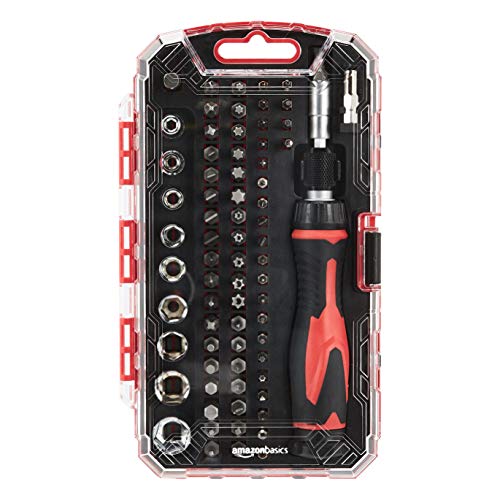 AmazonBasics 73-Piece Magnetic Ratchet Wrench and Screwdriver Set