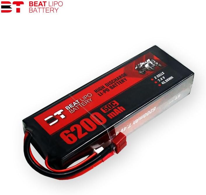 Miniatura 3 de 6200mAh 2s Lipo Baterías 7.4V 50C con conector T-Dean y enchufe XT60 para RC coche, barco, camión, heli, avión, UAV, dron, FPV Racing (2 paquetes)