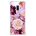 Galaxy S9 Plus Case for Girls Clear with Purple Flower Design Shockproof Protective Cute Floral Back Cover for Samsung Galaxy S9 Plus 6.2 Inch Women Flexible Slim Fit Soft Cell Phone Cases