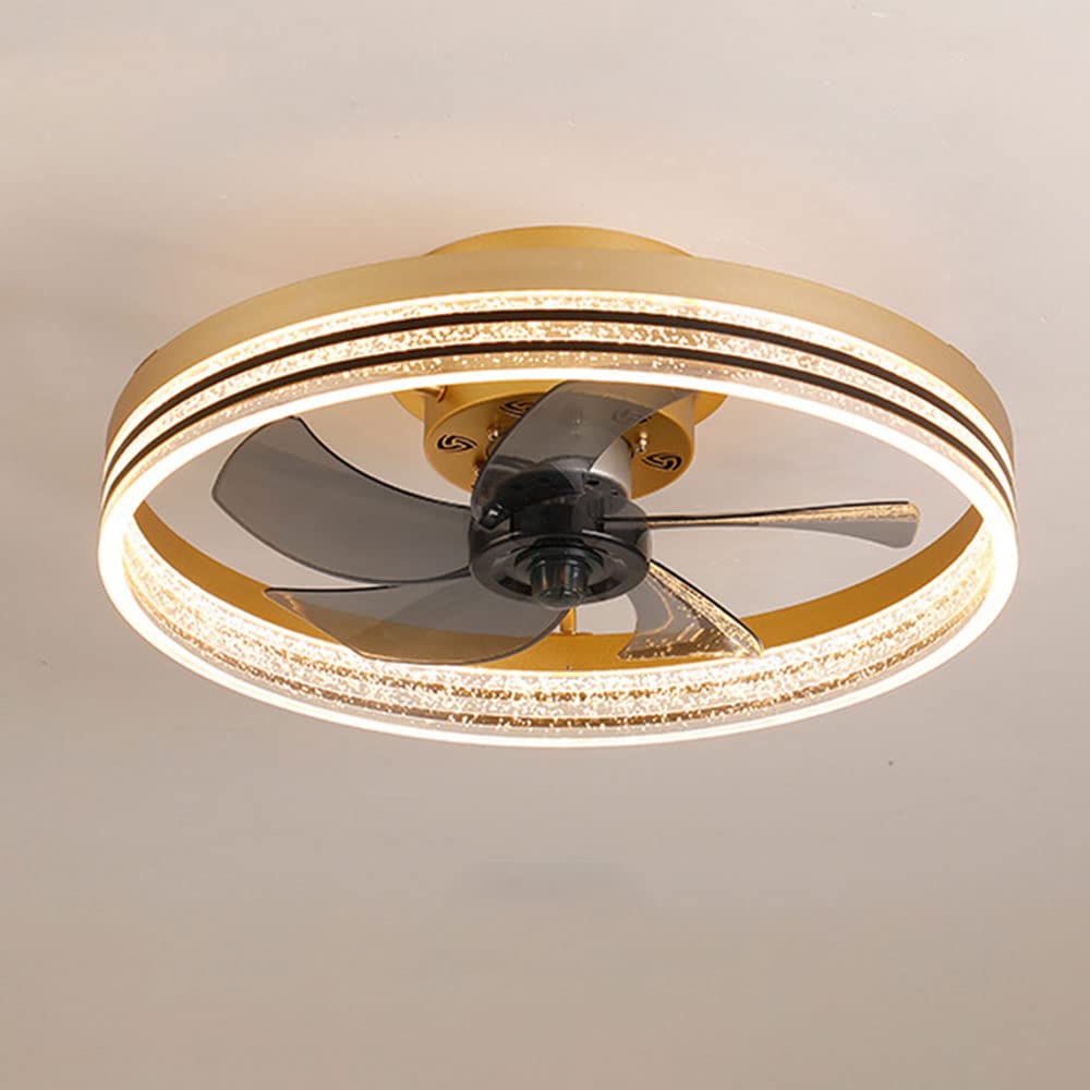 Ventilateur de plafond rond avec lumière LED et télécommande 3 vitesses