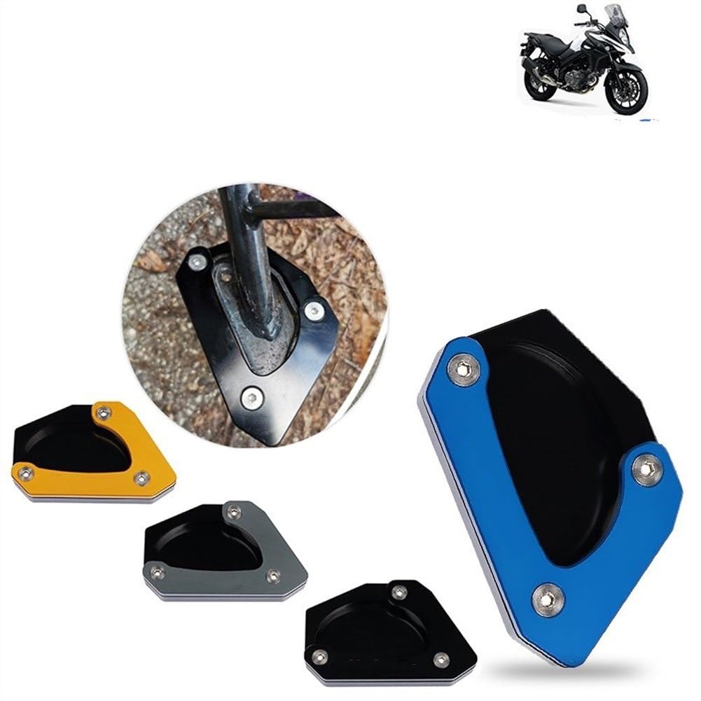 Piastra per cavalletto per Moto Moto Laterale Piede Basamento Pad Piastra Cavalletto Ingrandire Supporto Estensione per Suzuki V-Strom 650 DL650 VSTROM DL 650 2004-2021 (Colore : Titanio)