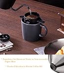 Pour Over Coffee Maker 1-2 Cup, Reusable Cone Coffee Dripper Filter, Stainless Steel Portable Coffee Filters Coffee Maker with Cleaning Brush for Home Office Travel