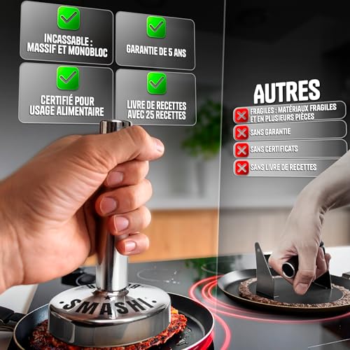 Smash burger press aplatisseur viande acier inoxydable SMASHI