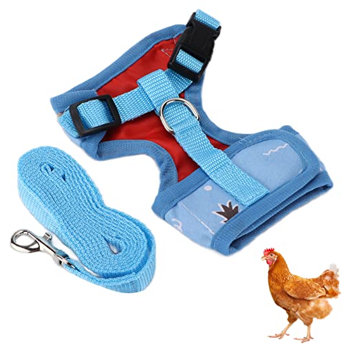Image of Adjustable Chicken Harness with Leash for Small Pets, Soft Breathable Mesh Vest for Hens Ducks Geese Walking, Training Strap for Outdoor Farm Use