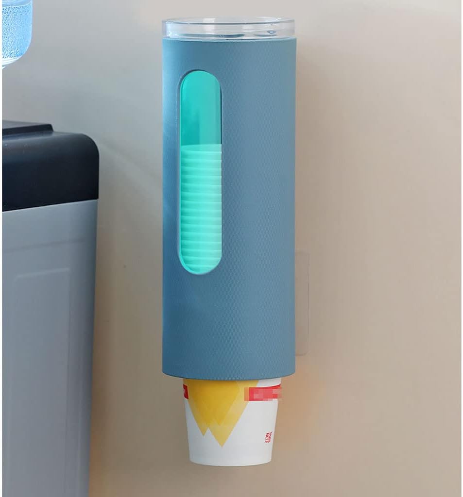 Bathroom Wall Mount Cup Dispenser Single Tube Pull Type Cup Holder Small Disposable Water Cup Dispenser for Plastic or Paper Small Cups Set of 2 Dispensador de Vasos Bracket(Pink)